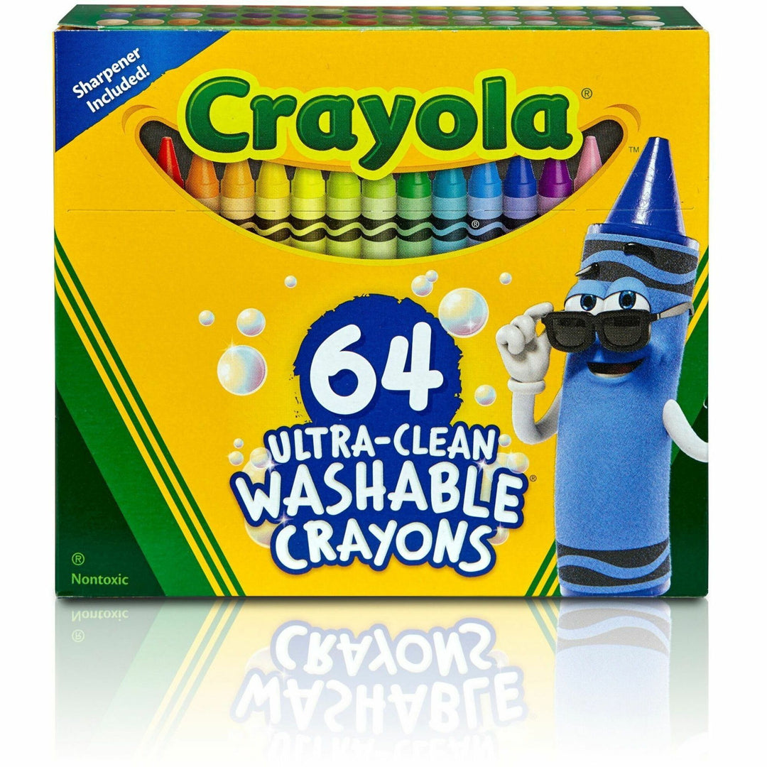 Image of Crayola® Crayons, w/Built-in Sharpener, Washable, 64/PK, Assorted