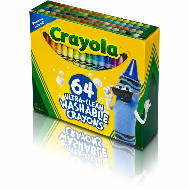 Image of Crayola® Crayons, w/Built-in Sharpener, Washable, 64/PK, Assorted