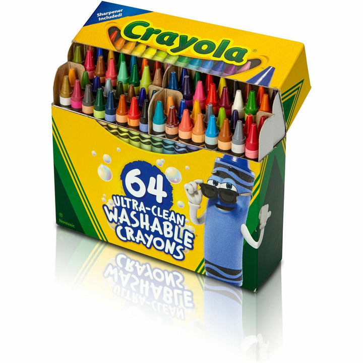 Image of Crayola® Crayons, w/Built-in Sharpener, Washable, 64/PK, Assorted