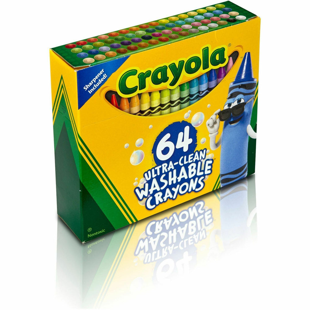 Image of Crayola® Crayons, w/Built-in Sharpener, Washable, 64/PK, Assorted