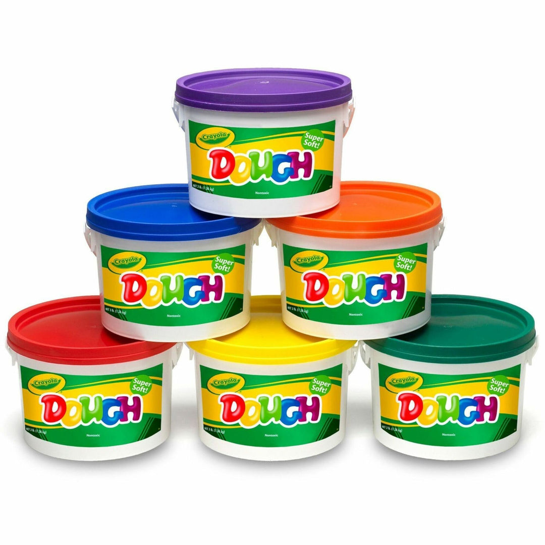 Image of Crayola 570016 Super Soft Dough, Fun and Learning, Sculpture, Red, Orange, Yellow, Blue, Green, Violet, 6 / Carton