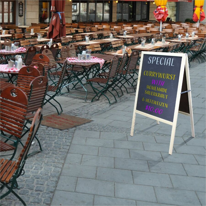 Image of Flipside Signage Easel, Dry-Erase/Chalkboard, 24"Wx42"H, Multi