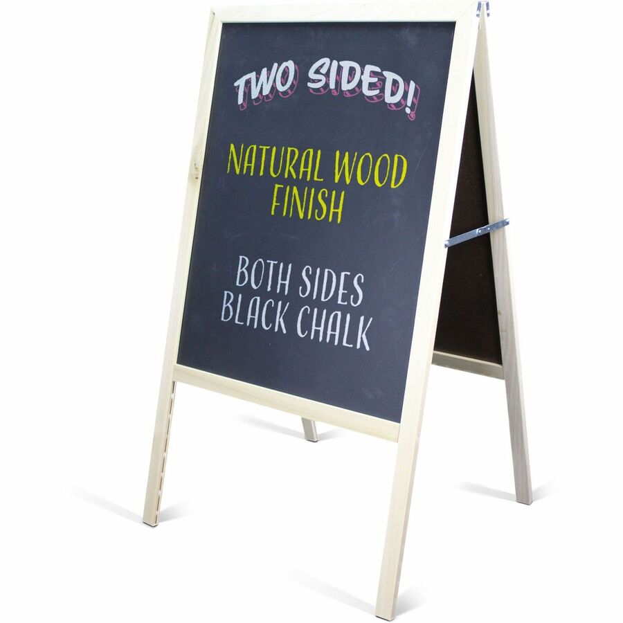Image of Flipside Signage Easel, Dry-Erase/Chalkboard, 24"Wx42"H, Multi