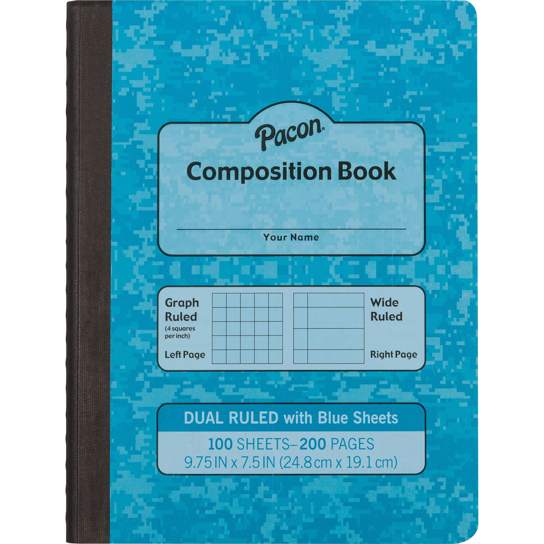 Image of Pacon® Composition Book, Narrow Rule, Blue Cover, (200) 9.75 x 7.5 Sheets