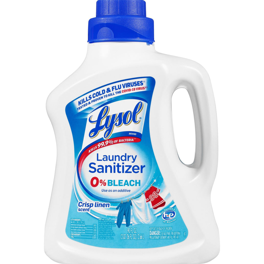 Image of Lysol 95872 Crisp Linen Laundry Sanitizer, 90 fl oz (2.8 quart), Crisp Linen Scent, Blue, 1 Each