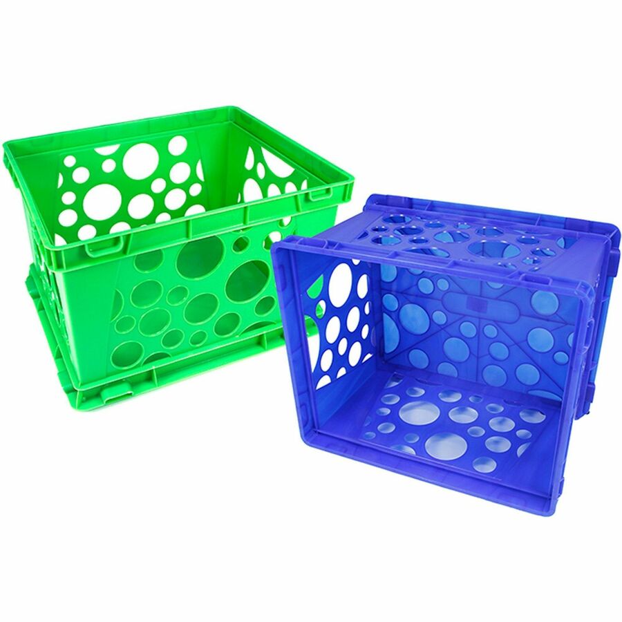 Image of Storex File Crate, 14-1/4"Wx17-1/4"Lx10-1/2"H, 3/CT, Assorted