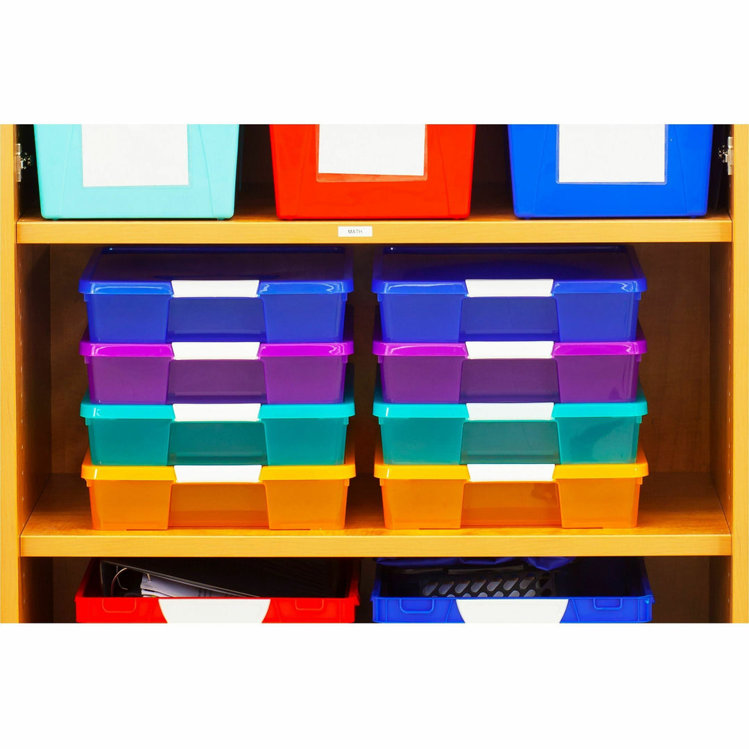 Image of Storex Craft Box, Stackable, 14"Wx14"Lx3"H, 5/CT, Assorted