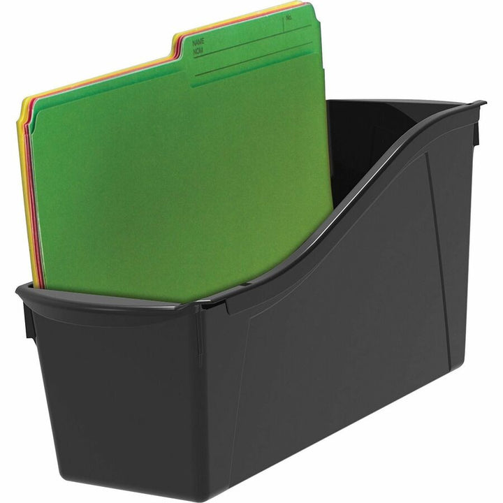 Image of Storex Large Book Bin, 5-3/10"Wx14-3/10"Lx7"H, 6/CT, Black
