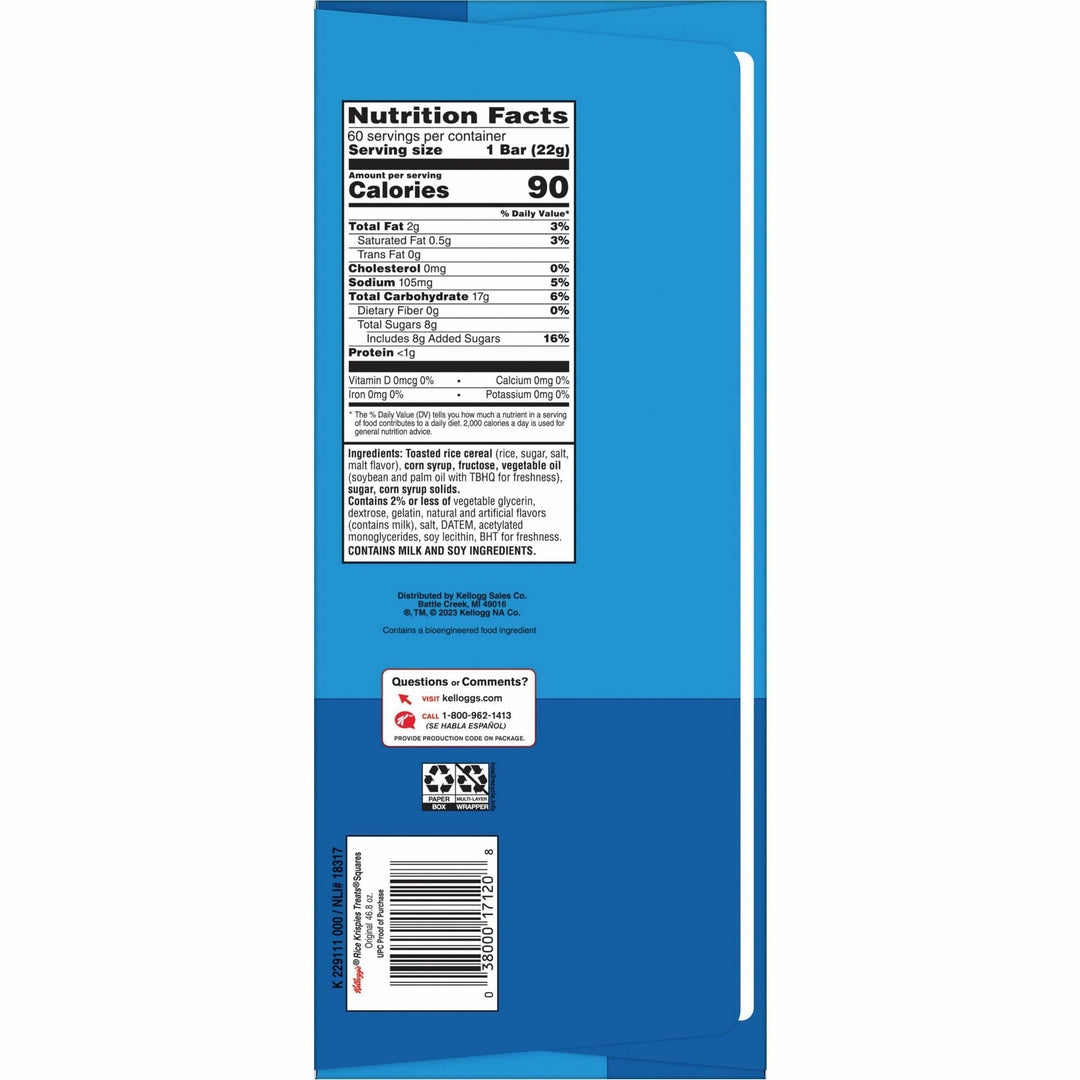 Image of Rice Krispies 17114 Original Rice Krispies Treats, Original, 60 / Carton