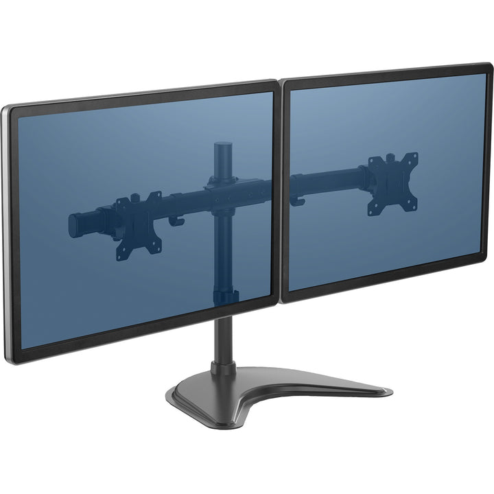 Image of Fellowes® Professional Series Freestanding Dual Horizontal Monitor Arm, For 30" Monitors, 35.75" X 11" X 18.25", Black, Supports 17 Lb