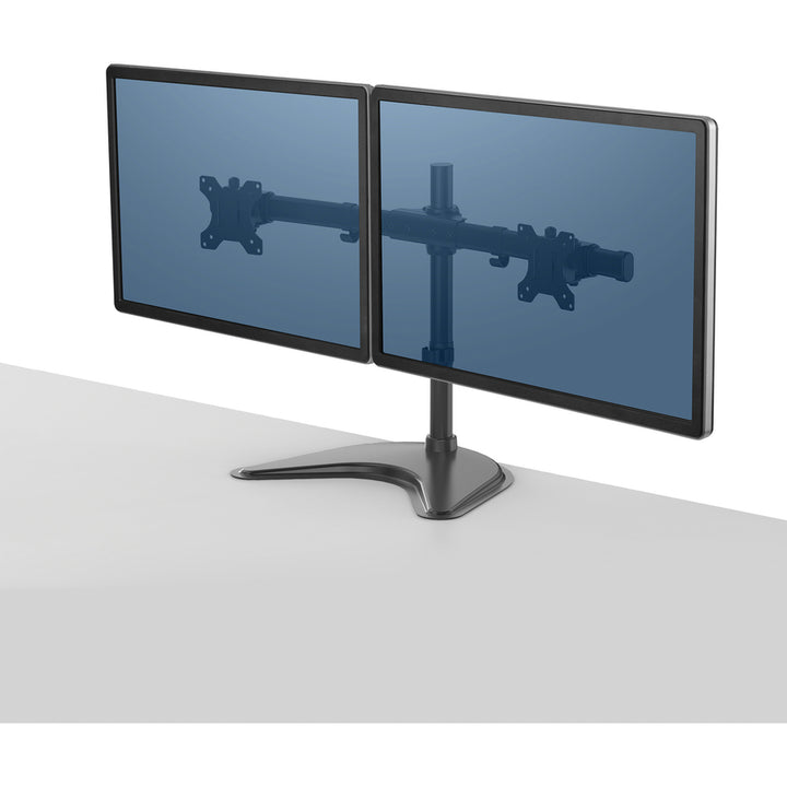 Image of Fellowes® Professional Series Freestanding Dual Horizontal Monitor Arm, For 30" Monitors, 35.75" X 11" X 18.25", Black, Supports 17 Lb