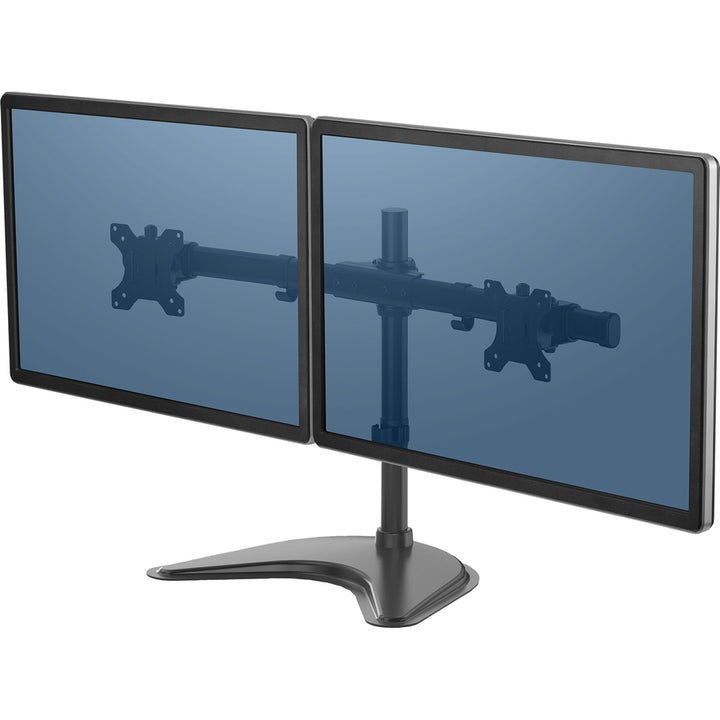 Image of Fellowes® Professional Series Freestanding Dual Horizontal Monitor Arm, For 30" Monitors, 35.75" X 11" X 18.25", Black, Supports 17 Lb