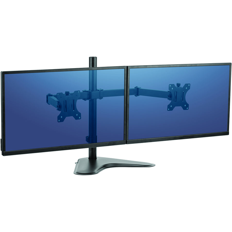 Image of Fellowes® Professional Series Freestanding Dual Horizontal Monitor Arm, For 30" Monitors, 35.75" X 11" X 18.25", Black, Supports 17 Lb