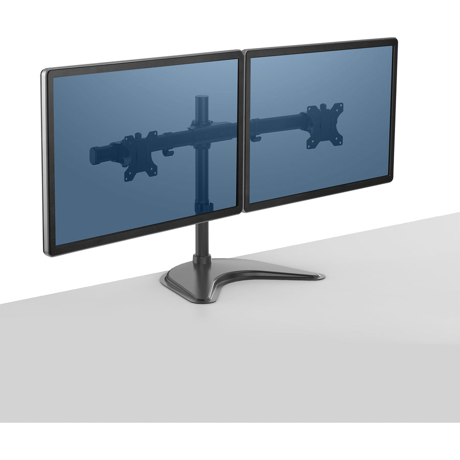 Image of Fellowes® Professional Series Freestanding Dual Horizontal Monitor Arm, For 30" Monitors, 35.75" X 11" X 18.25", Black, Supports 17 Lb