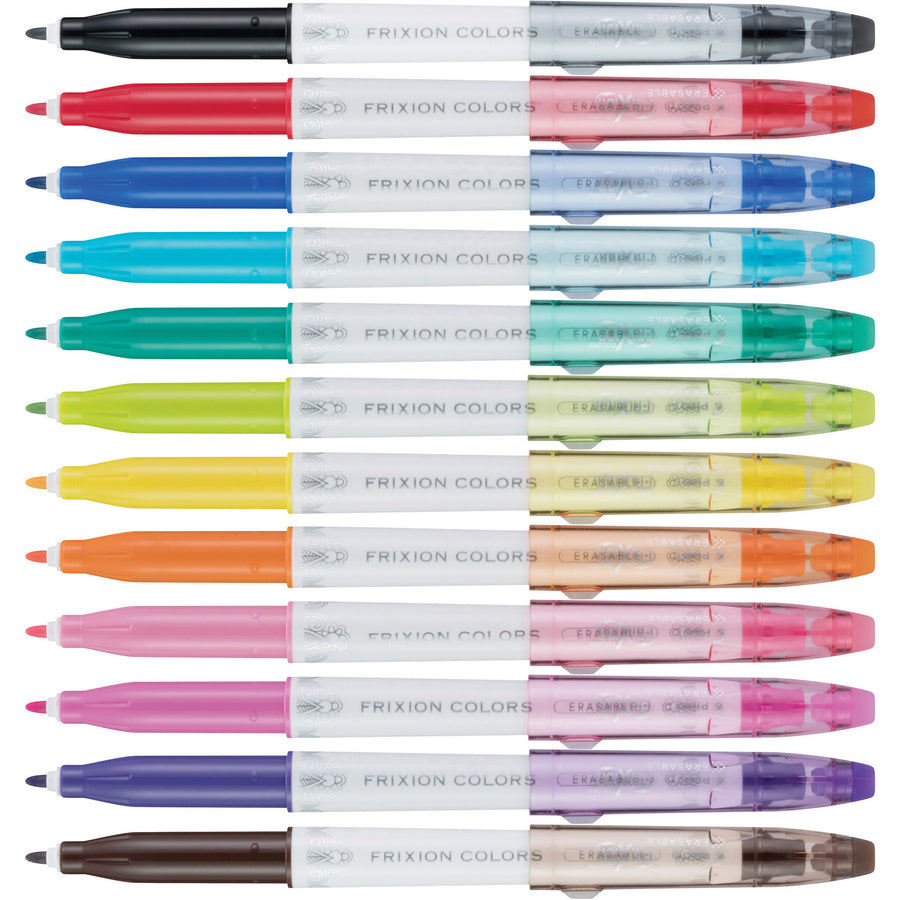 Image of Pilot FriXion Ball Clicker 44155 Marker Pens, Erasable, Assorted Ink, 12 / Pack