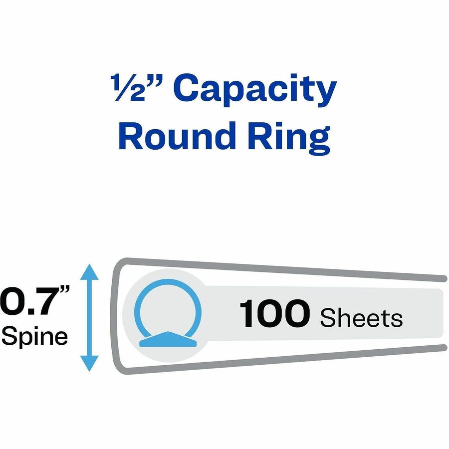 Image of Avery® View Binder, 1/2" Round Rings, Economy, 11"x8-1/2", 4/BD, BK
