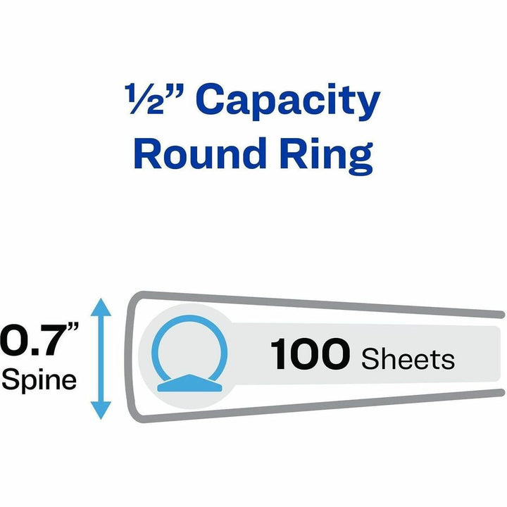 Image of Avery® View Binder, 1/2" Round Rings, Economy, 11"x8-1/2", 4/BD, BK