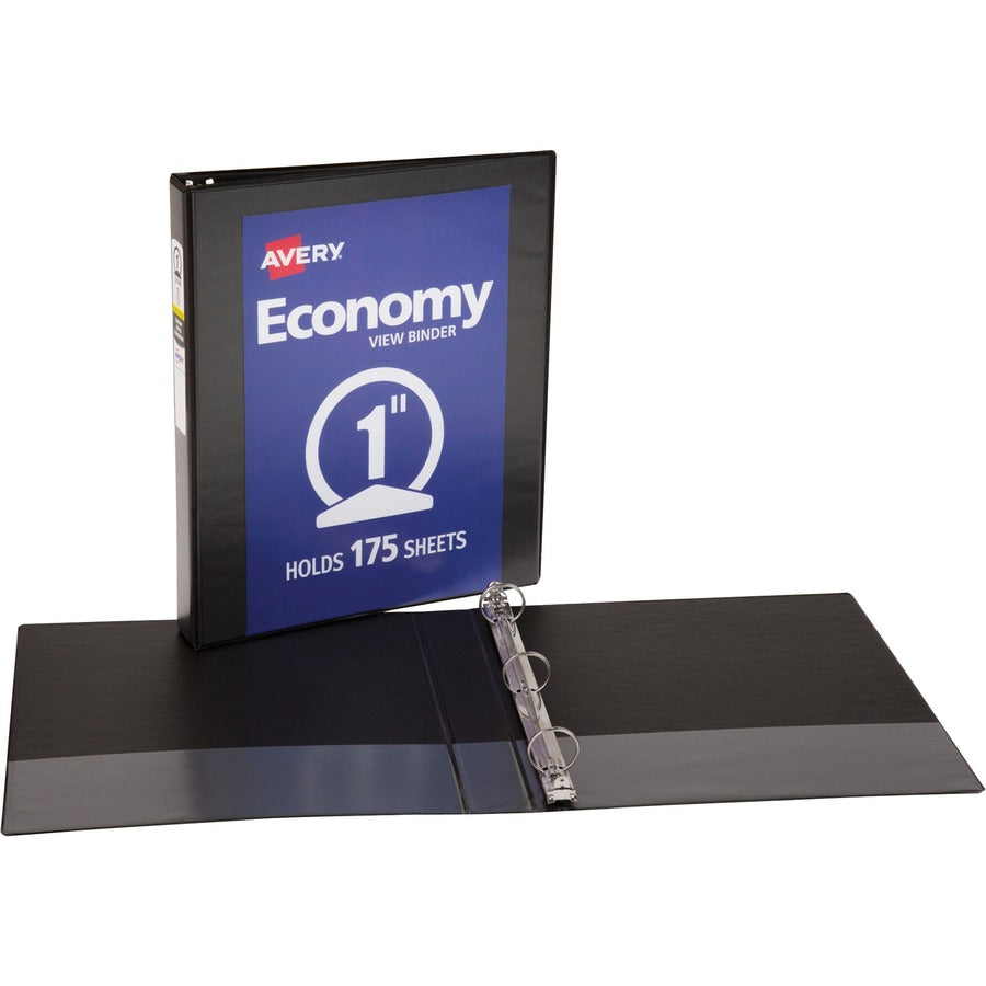 Image of Avery® View Binder, 1" Round Rings, Economy, 11"x8-1/2", 4/BD, BK