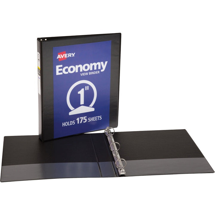 Image of Avery® View Binder, 1" Round Rings, Economy, 11"x8-1/2", 4/BD, BK