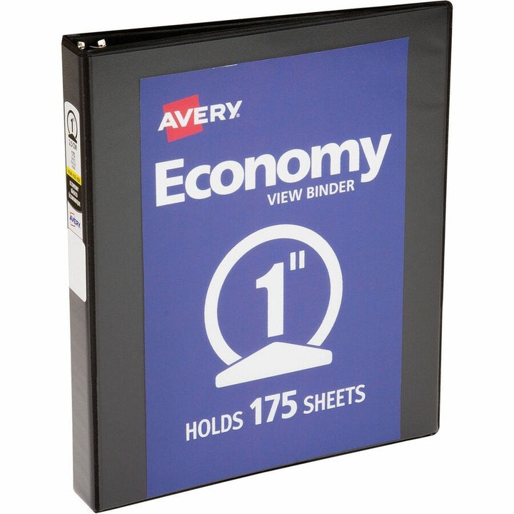 Image of Avery® View Binder, 1" Round Rings, Economy, 11"x8-1/2", 4/BD, BK