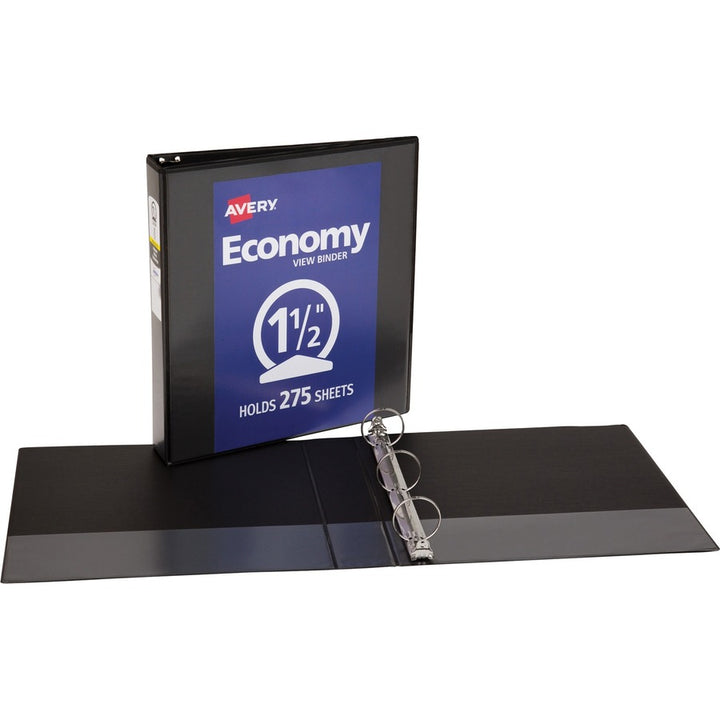 Image of Avery® View Binder,1-1/2" Round Rings,Economy,11"x8-1/2",4/BD,BK