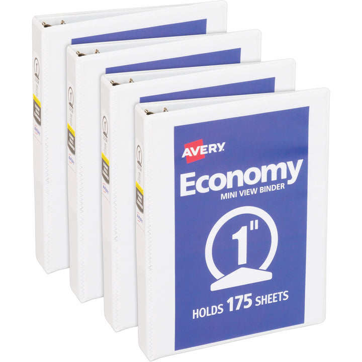 Image of Avery® View Binder, 1" Round Rings, Economy, 5-1/2"x8-1/2", 4/BD,WE