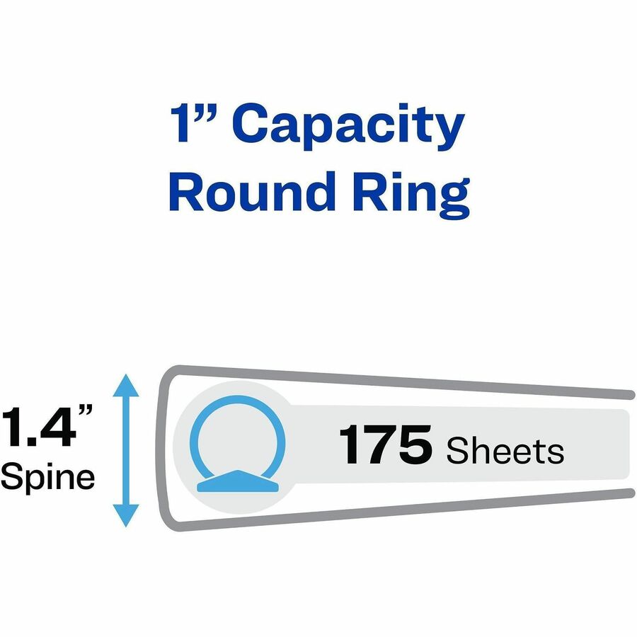 Image of Avery® View Binder, 1" Round Rings, Economy, 5-1/2"x8-1/2", 4/BD,WE
