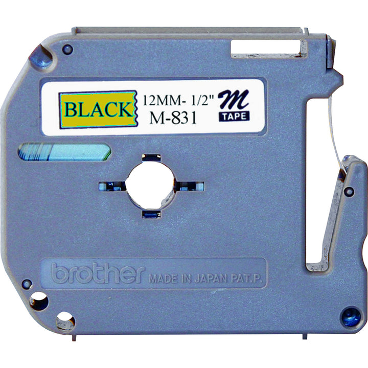 Image of P-touch M831BD P-touch Nonlaminated M Series Tape Cartridge, 1/2" Width, Rectangle, Black, Gold, 3 / Bundle