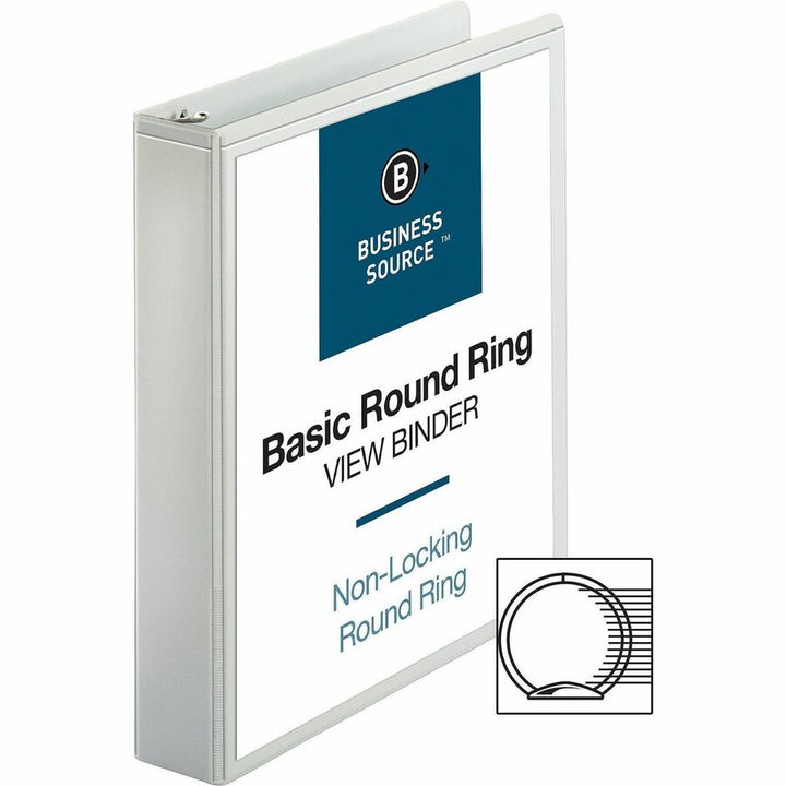 Image of Business Source View Binders, w/ 2 Inside Pockets, 1-1/2" Capacity, 4/BD, WE