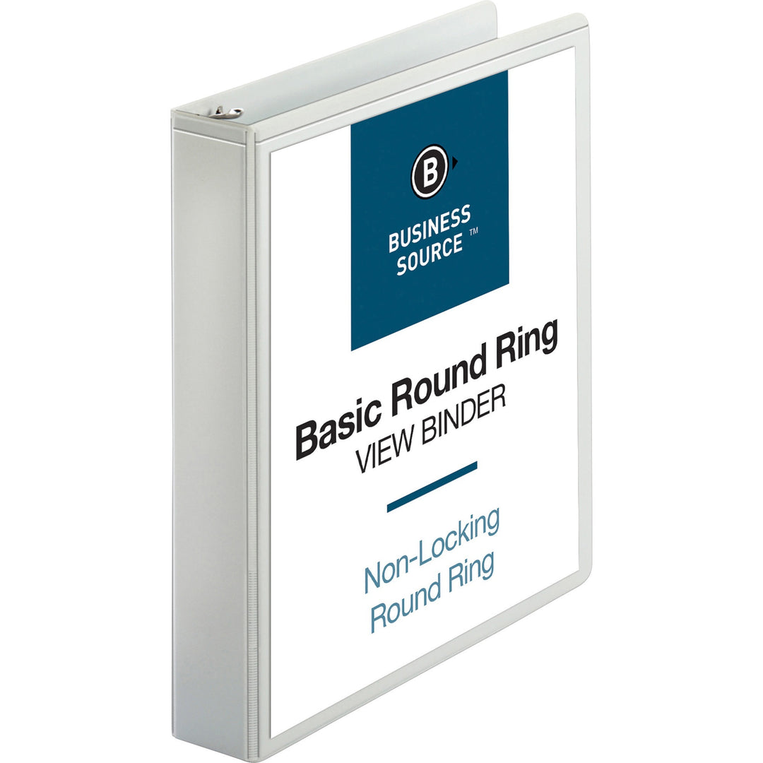Image of Business Source View Binders, w/ 2 Inside Pockets, 1-1/2" Capacity, 4/BD, WE