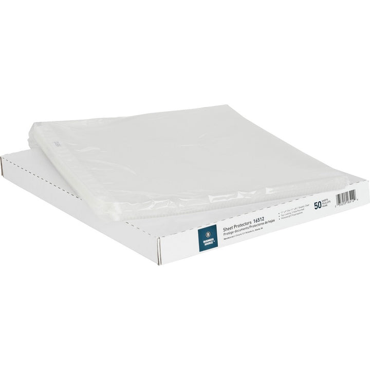 Image of Business Source Sheet Protectors,Top Load,3.3 mil,11"x8-1/2",50/BX,5BX/BD,CL