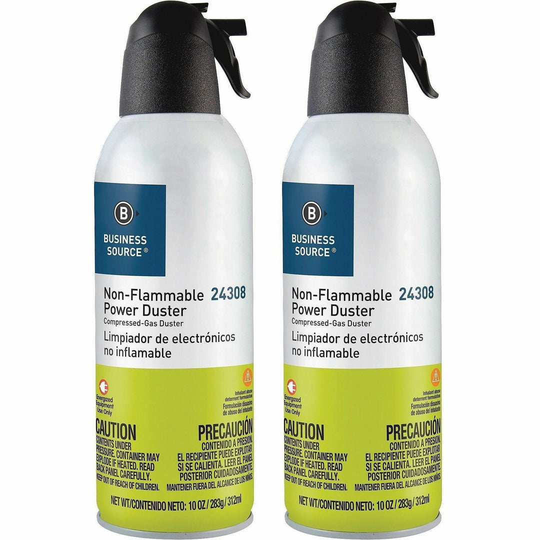 Image of Business Source 24309 Nonflammable Power Duster, For Computer Equipment, 10 oz, Non-flammable, Ozone-safe, MultiCan, 2 / Pack