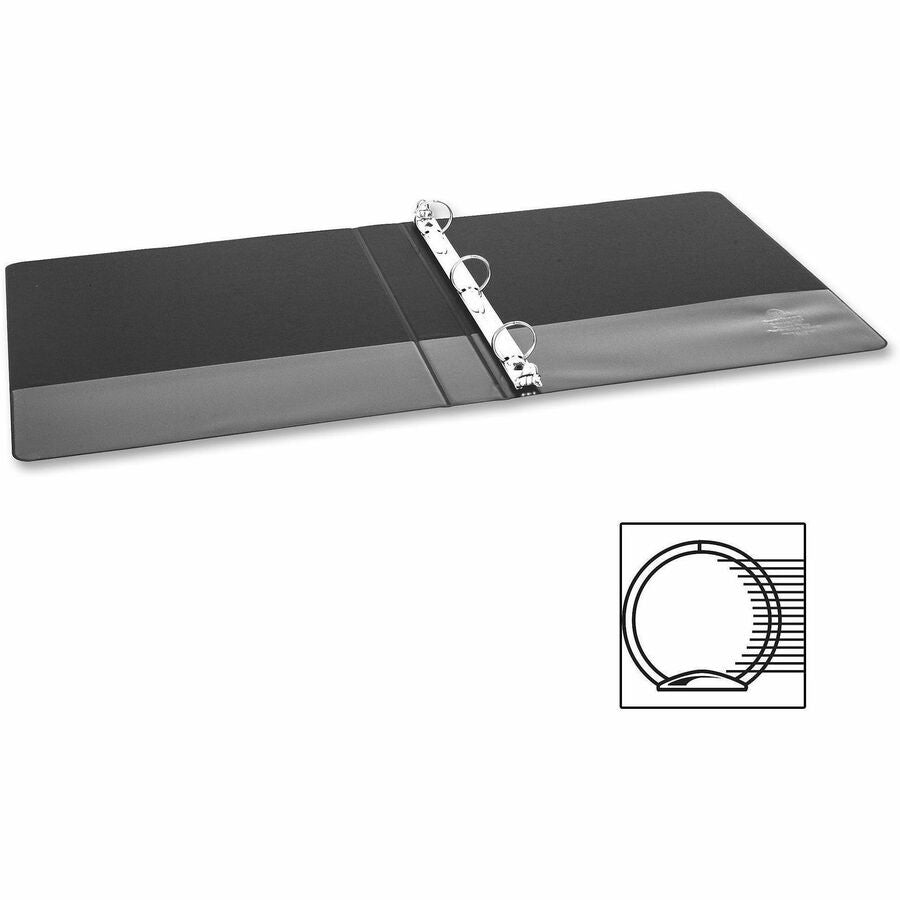 Image of Business Source Binders, Round Rings, 1" Cap, 8-1/2"x5-1/2", 4/BD, Black