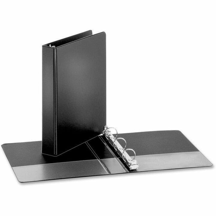Image of Business Source Binders, Round Rings, 1" Cap, 8-1/2"x5-1/2", 4/BD, Black