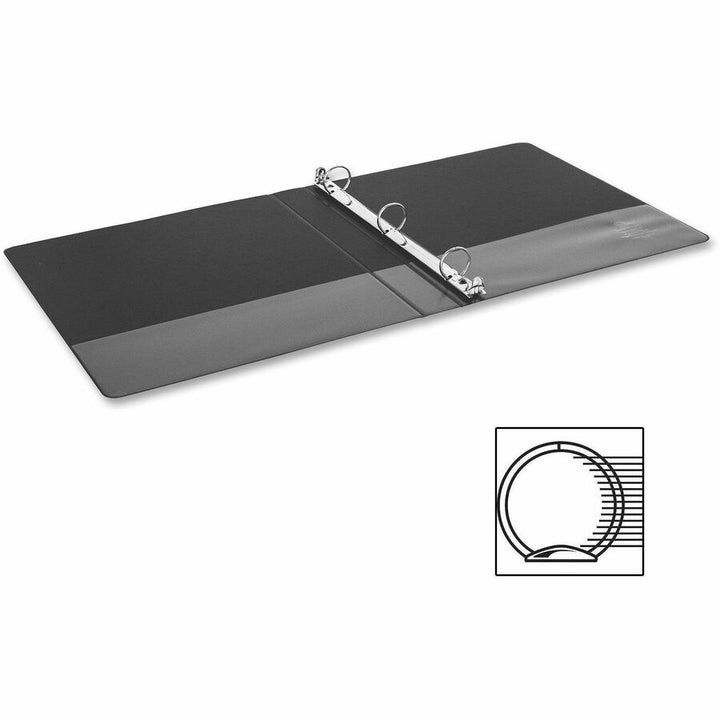 Image of Business Source Binders, Round Rings, 1" Cap, 8-1/2"x5-1/2", 4/BD, Black