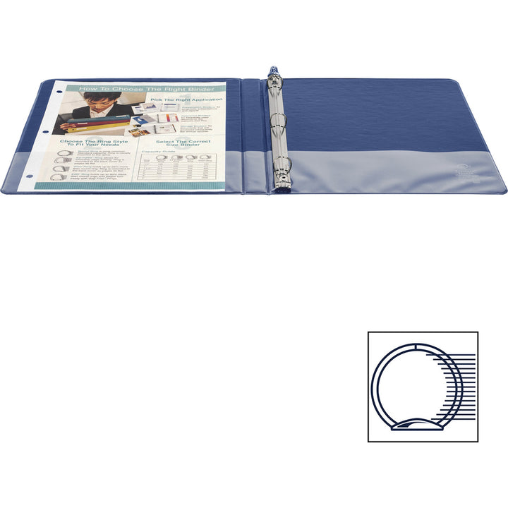 Image of Business Source Binder, Round Rings, 1/2" Cap, 8-1/2"x11", 4/BD, Dark Blue