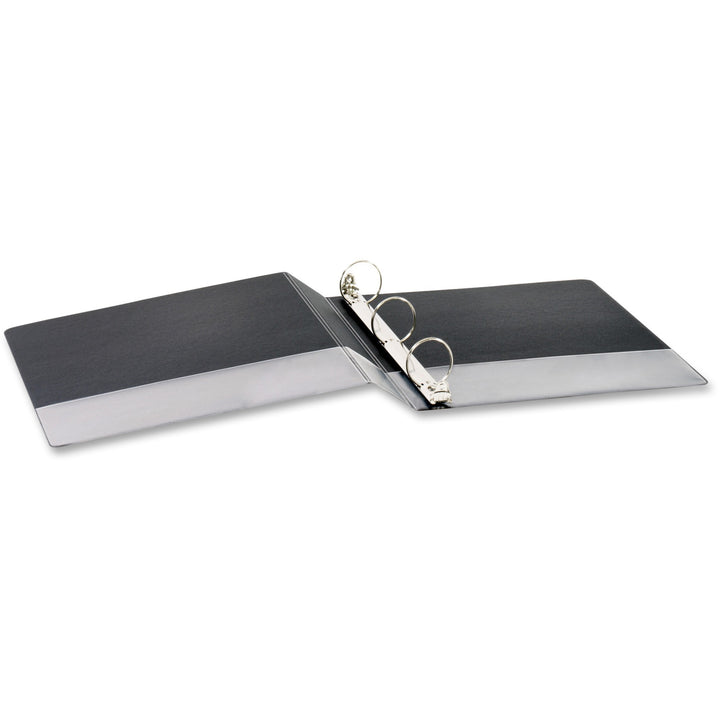 Image of Business Source Binder, Round Rings, 1-1/2" Cap, 8-1/2"x11", 4/BD, Black