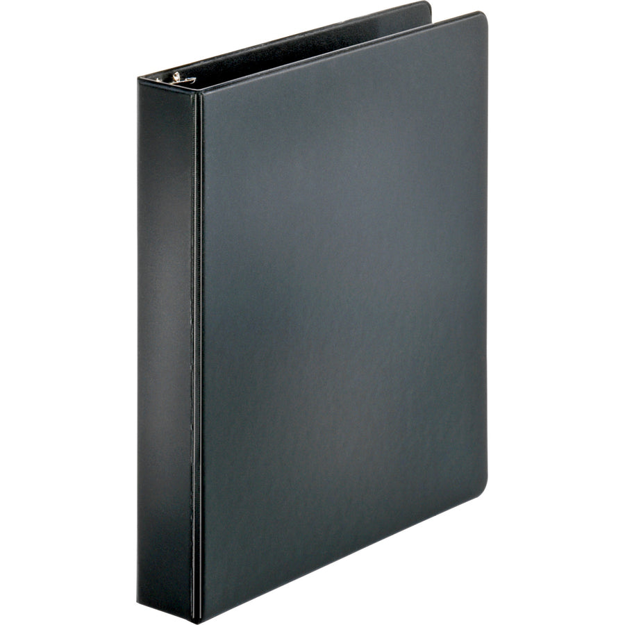 Image of Business Source Binder, Round Rings, 1-1/2" Cap, 8-1/2"x11", 4/BD, Black