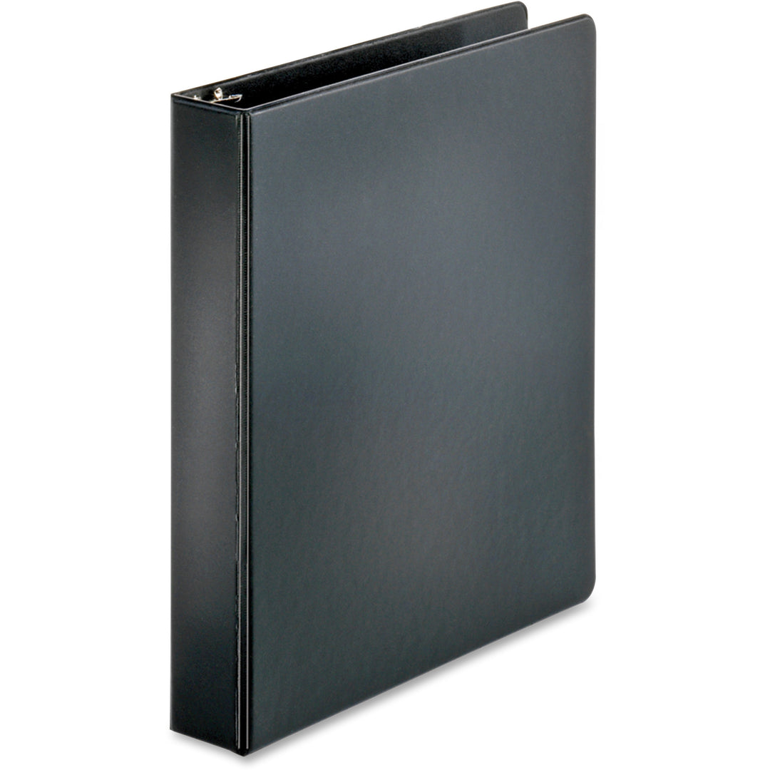 Image of Business Source Binder, Round Rings, 1-1/2" Cap, 8-1/2"x11", 4/BD, Black