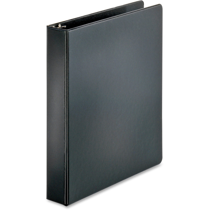Image of Business Source Binder, Round Rings, 1-1/2" Cap, 8-1/2"x11", 4/BD, Black