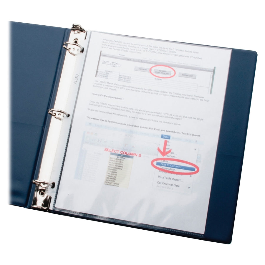 Image of Business Source Sheet Protectors,Top Load,2.4 mil,11"x8-1/2",50/PK,4PK/BX,CL