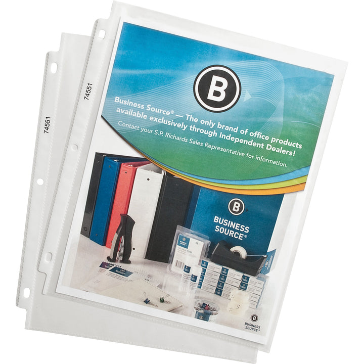 Image of Business Source Sheet Protectors,Top Load,1.9mil,11"x8-1/2",500/CT,Clear