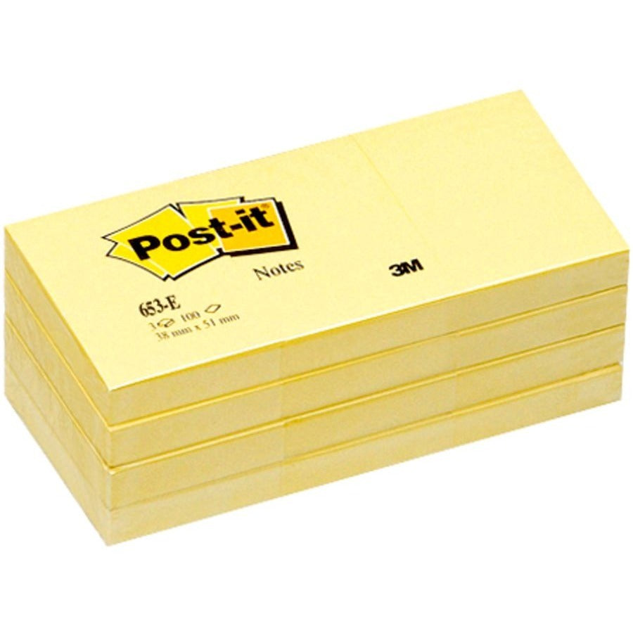 Image of 3M Post-it Notes,Original Pads,1-1/2"x2",100 SH/PD,24/BD,Canary