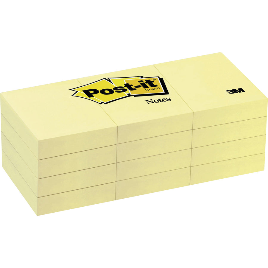 Image of 3M Post-it Notes,Original Pads,1-1/2"x2",100 SH/PD,24/BD,Canary