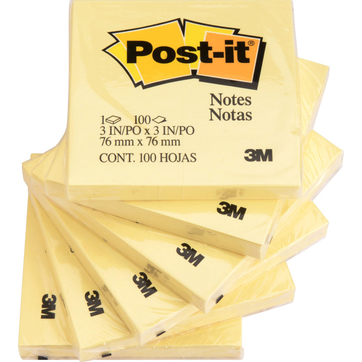Image of 3M Post-it Notes,Original Pads,3"x3",100/SH/PD,24/BD,Canary