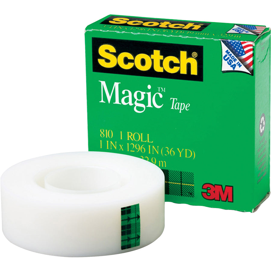 Image of 3M Magic Tape, 1" Core, 1"x1296", 6/PK, Transparent