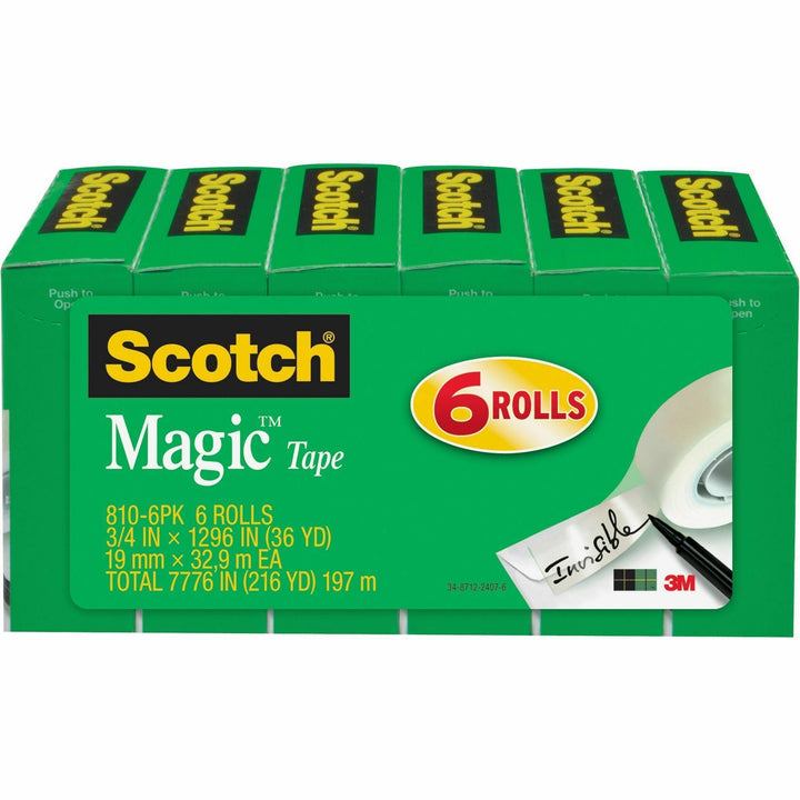 Image of 3M Magic Tape, 1" Core, 3/4"x1296", 12/BD, Transparent