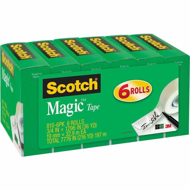 Image of 3M Magic Tape, 1" Core, 3/4"x1296", 12/BD, Transparent
