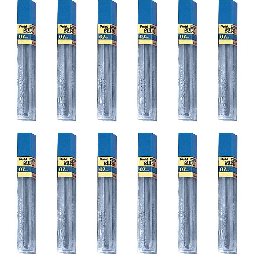 Image of Pentel® Hi-Polymer Lead, 0.7 mm, Medium, 2H, 12/Tube, 12TB/BX, BK