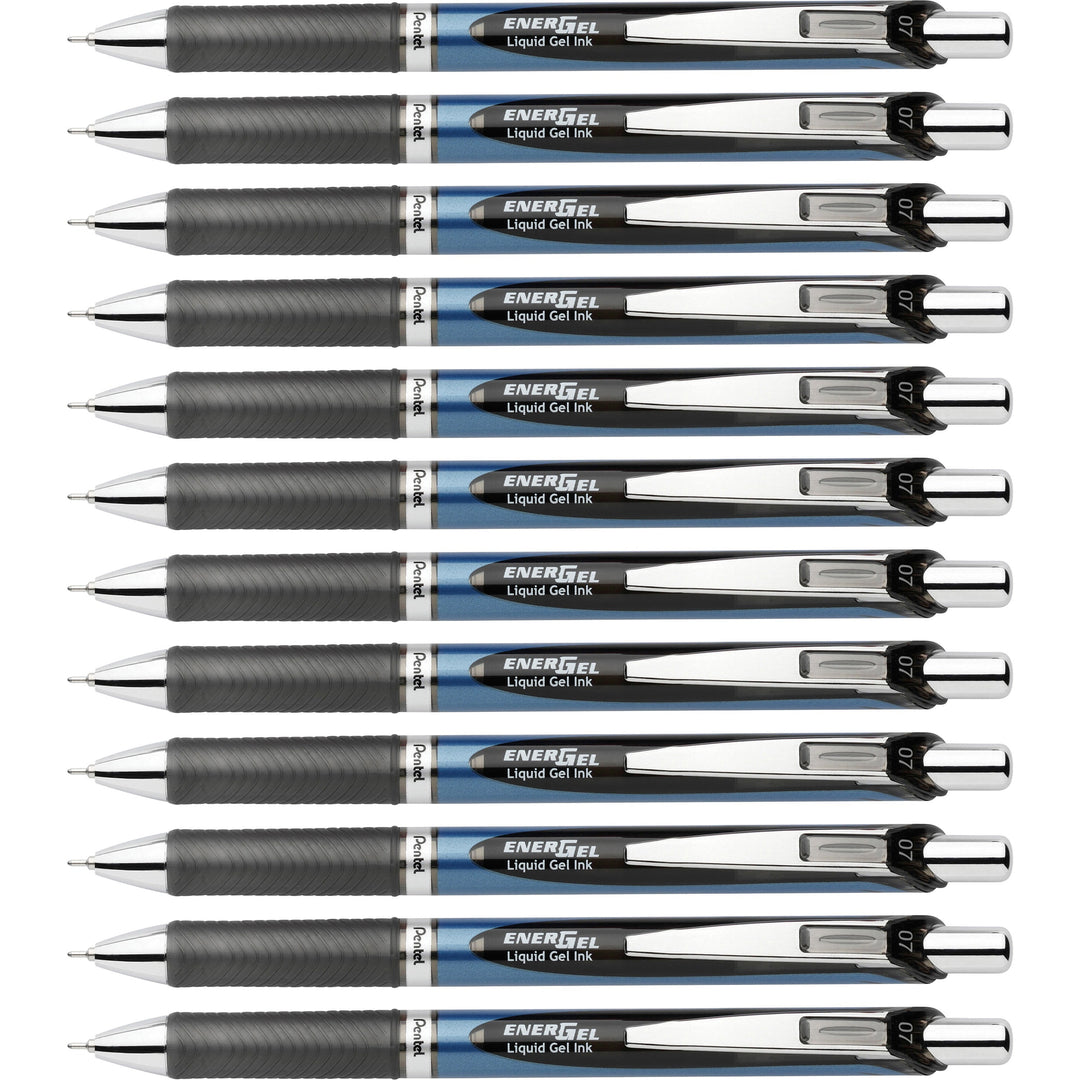 Image of Pentel® Gel Pen,Retractable/Refillable,Metal Tip,0.7mm,12/BX,BK Ink